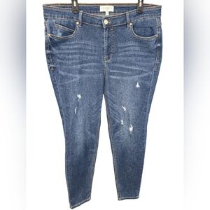 ELOQUII Denim Plus Size 18 Dark Wash Stretch Jeans High Rise Skinny Jean